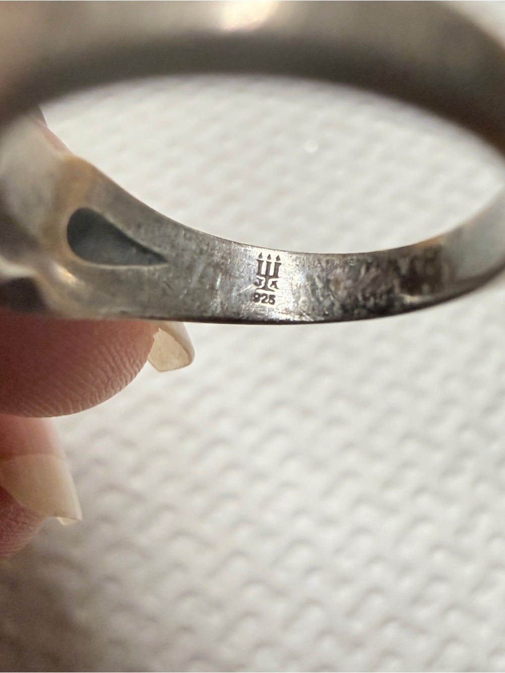 Vintage RETIRED James Avery 925 Silver Scrolled Pearl Ring Sz6 - Picture 9 of 10